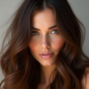 Flowing, wavy hairstyle on client